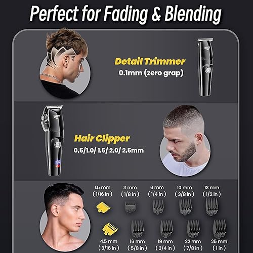 Miniatura 3 de Ukeety Hair Clippers for Men Professional Beard Trimmer Cordless Hair Clippers with LED Display Rechargeable T-Blade Hair Trimmer Hair Cutting Kit