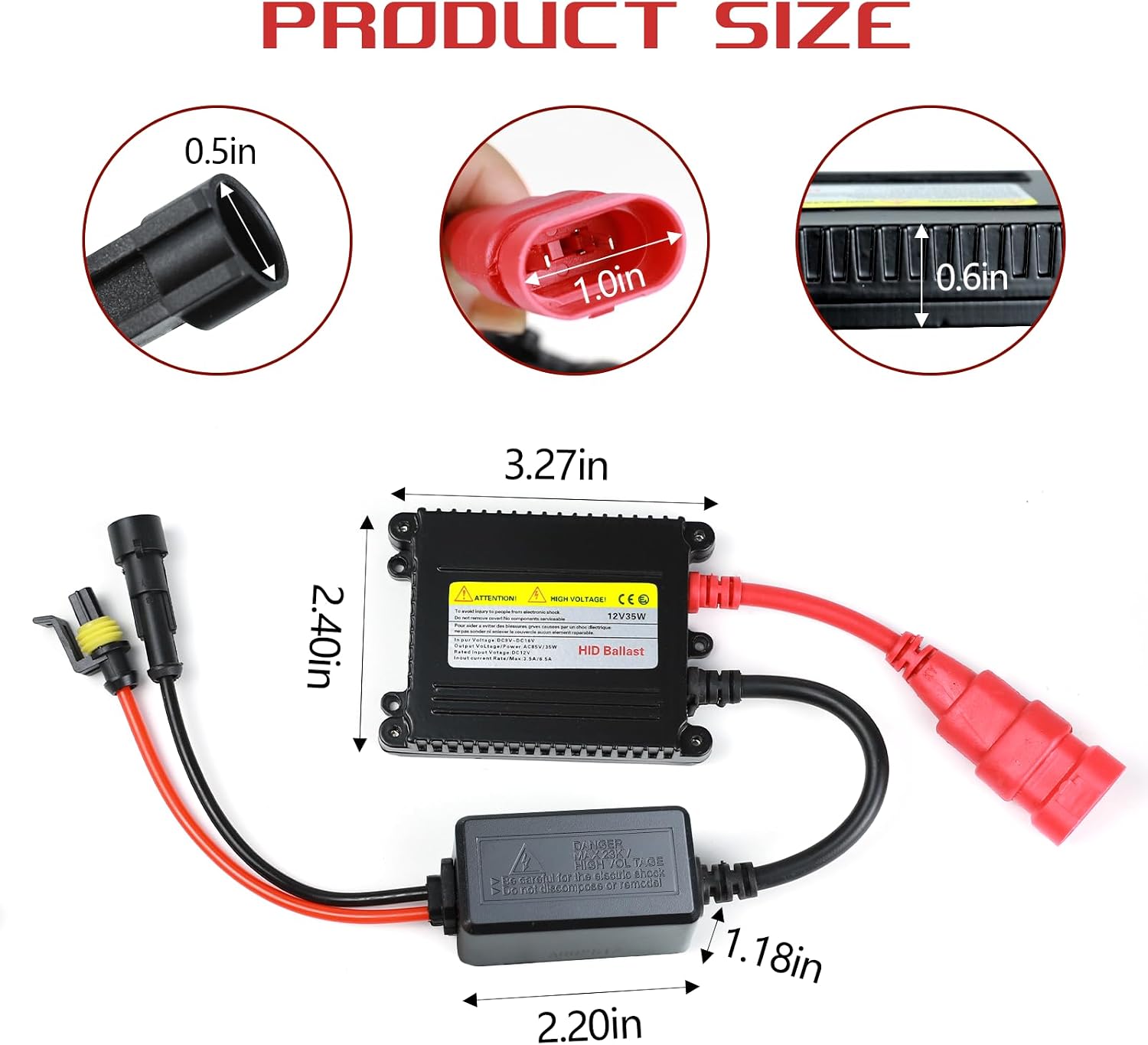 Wuyaoyao 2PCS DC12V 35W Xenon HID Ballast, Ultrathin Xenon Lamp Ballasts, Automotive Headlight Stabilizer HID Ballast Replacement for H1 H3 H4 H7 H11 H13 9005 9006 9007 5202 880, Car Accessories (35W)