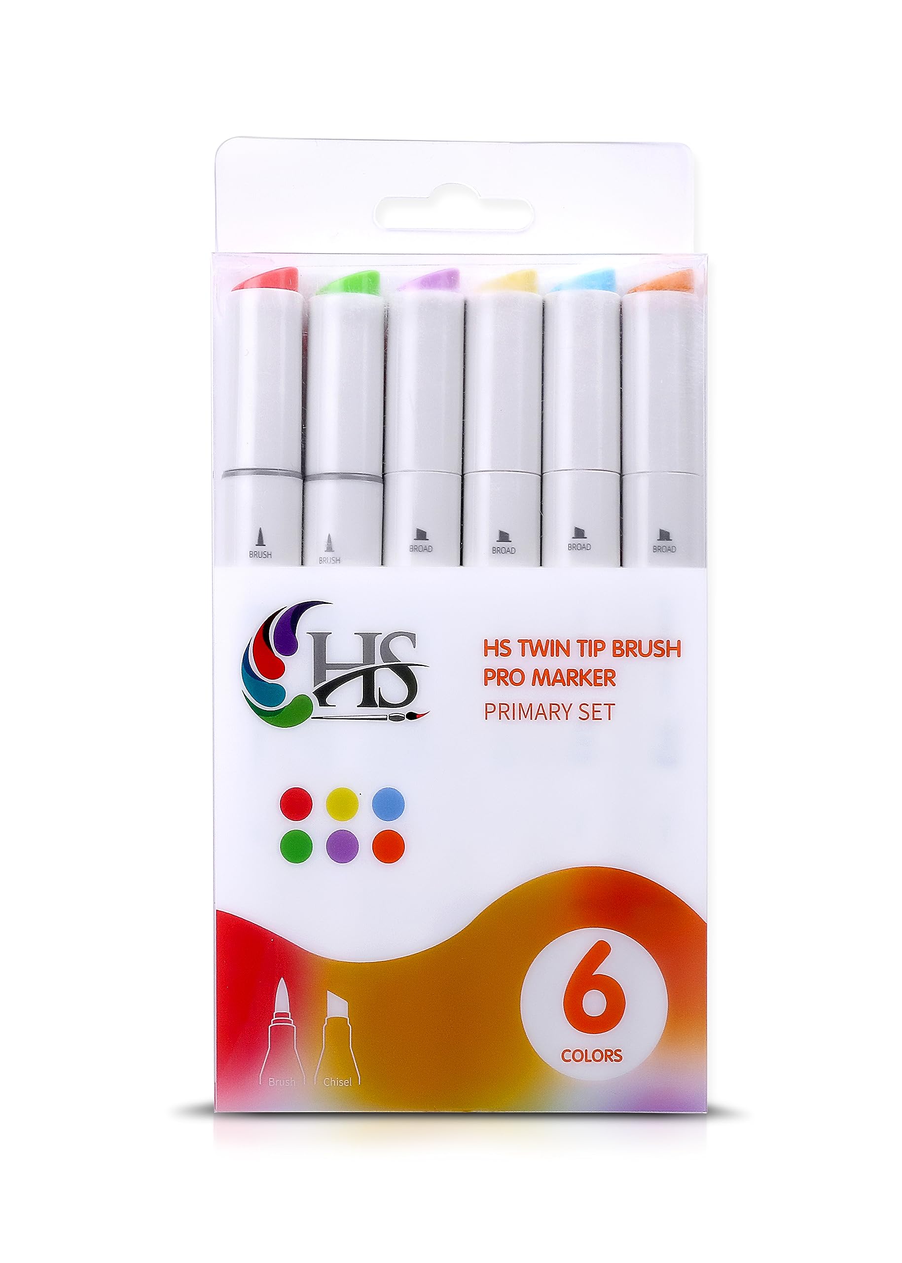 HAKIM'S HS Twin Tip Brush Pro Markers Set Of 6 - Cool Gray — Amazon image 4