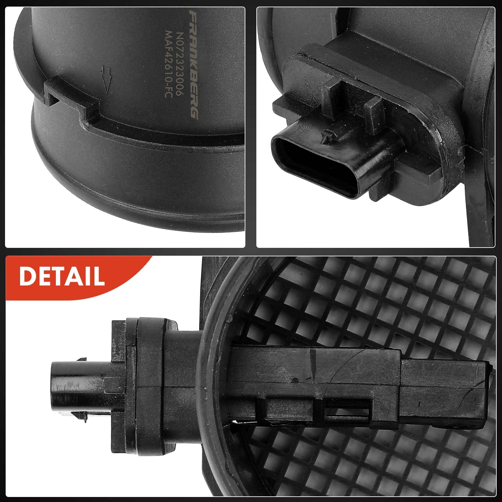 Frankberg Débitmètre d'air massique avec boîtier 281642F610 | Compatible avec: Sportage QL QLE, Stinger CK, Santa Fe II CM, Sorento III UM, Fourgonnette/SUV Santa Fe IV TM, i40 CW VF