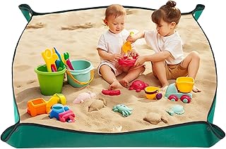 Foldable Sandbox & Sand Tray for Kids - 600D Oxford Fabric Waterproof Sandbox with Spacious Storage Portable Indoor/Outdoor Play 29.5"x29.5"