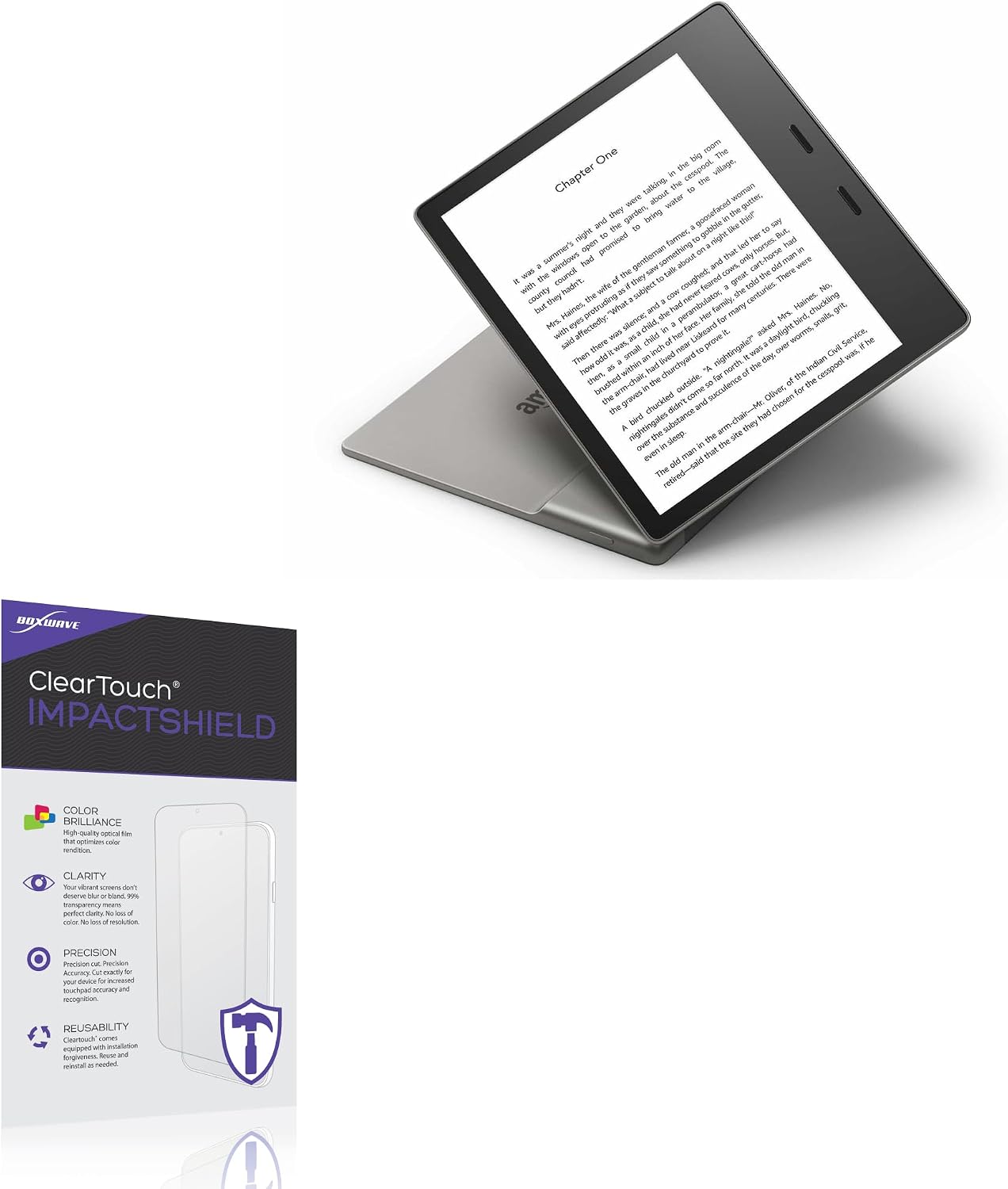 BoxWave Screen Protector Compatible with Amazon Kindle Oasis (3rd Gen 2019) - ClearTouch ImpactShield (2-Pack), Impenetrable Screen Protector Flexible Film
