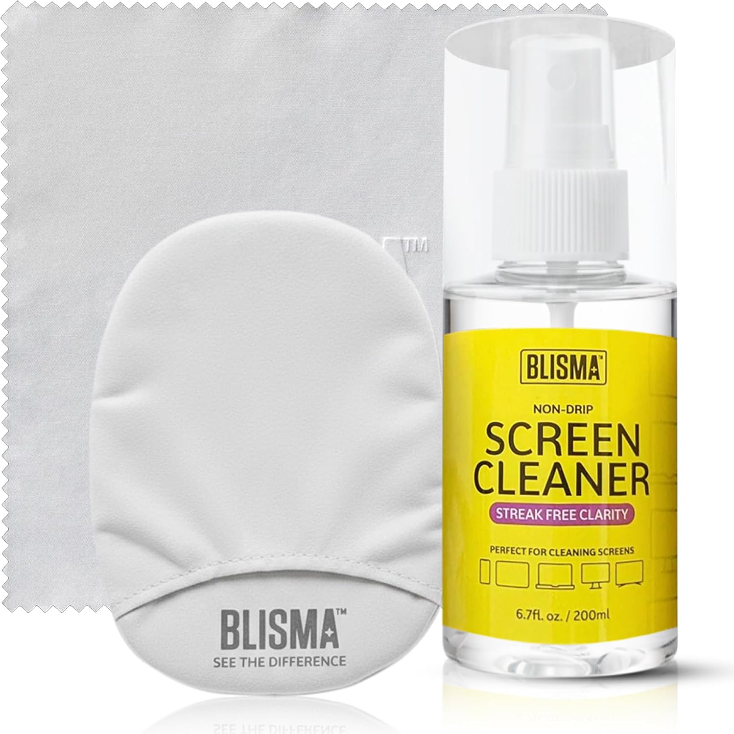 Screen Cleaner Kit 6.7 Fl Oz Spray, Microfiber Cloth & Glove