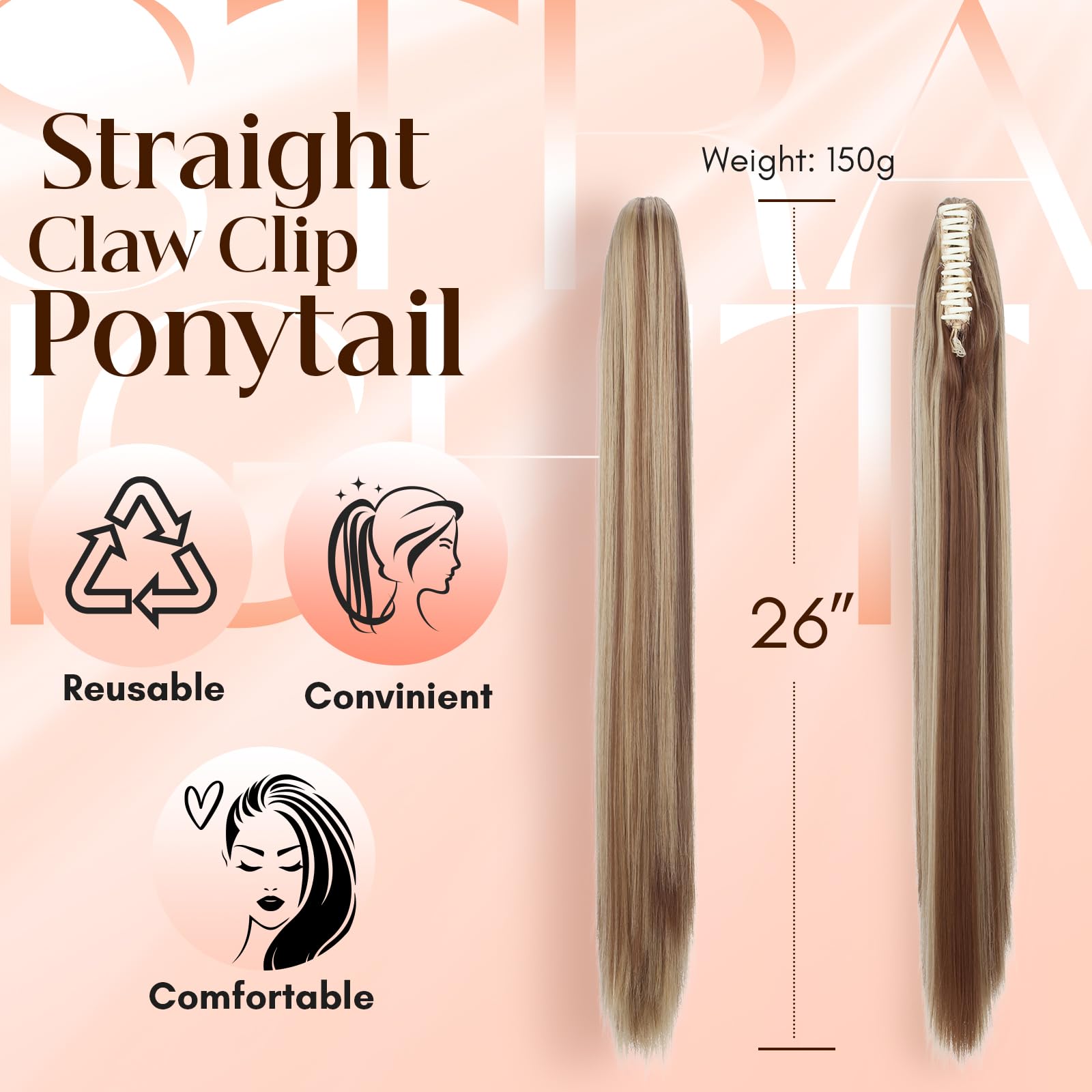 TESS Claw Clip in Ponytail Hair Extensions - Image 2