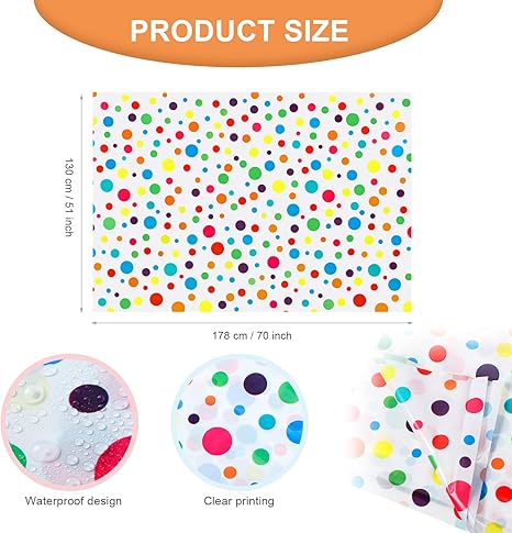 Amazon.com: 2 Pieces Polka Dot Plastic Tablecloth 51 x 71 Inch ...