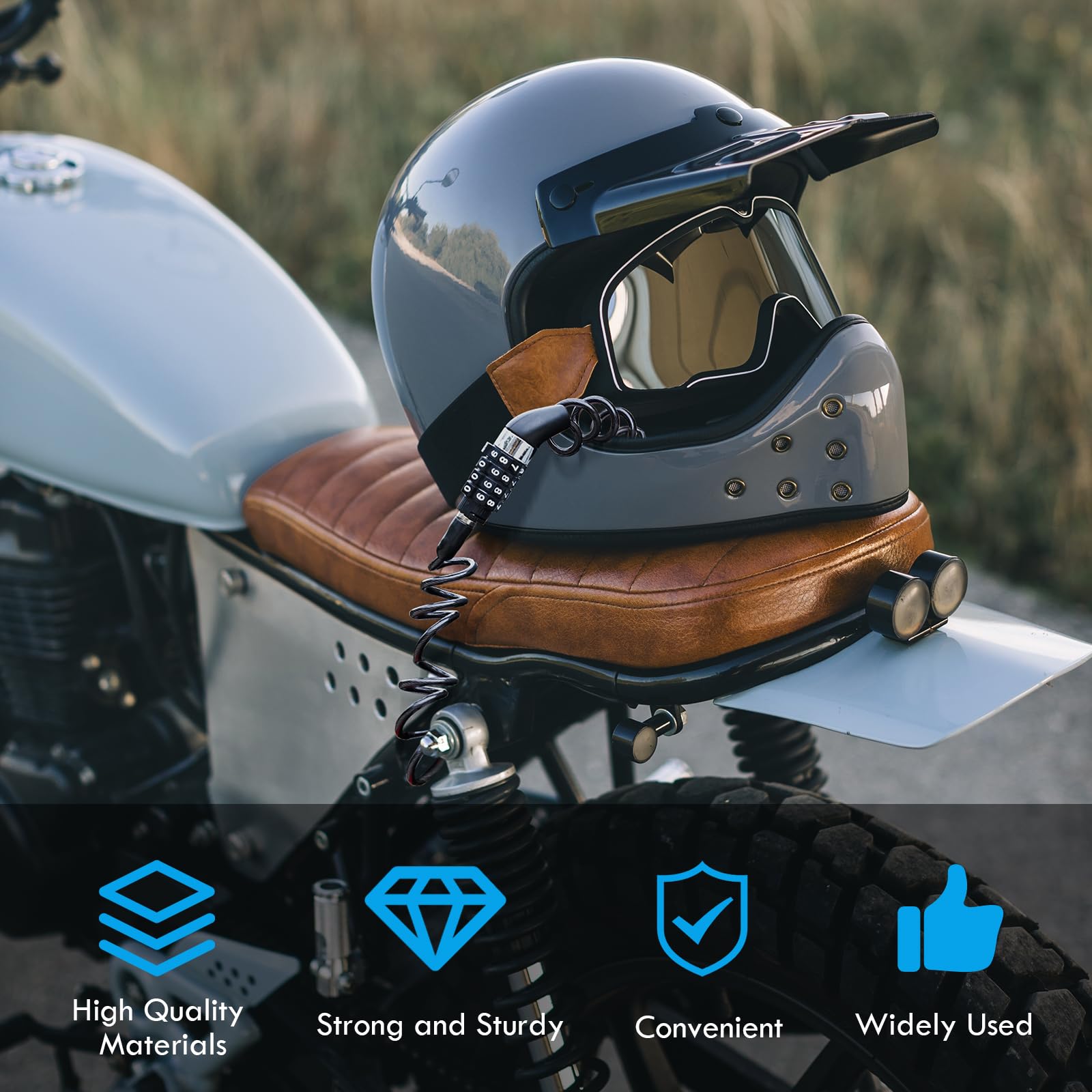 Ainiv Lucchetto Bici a Combinazione 150cm, Lucchetto Cavo Antifurto 4 Cifre per Bicicletta Moto Scooter