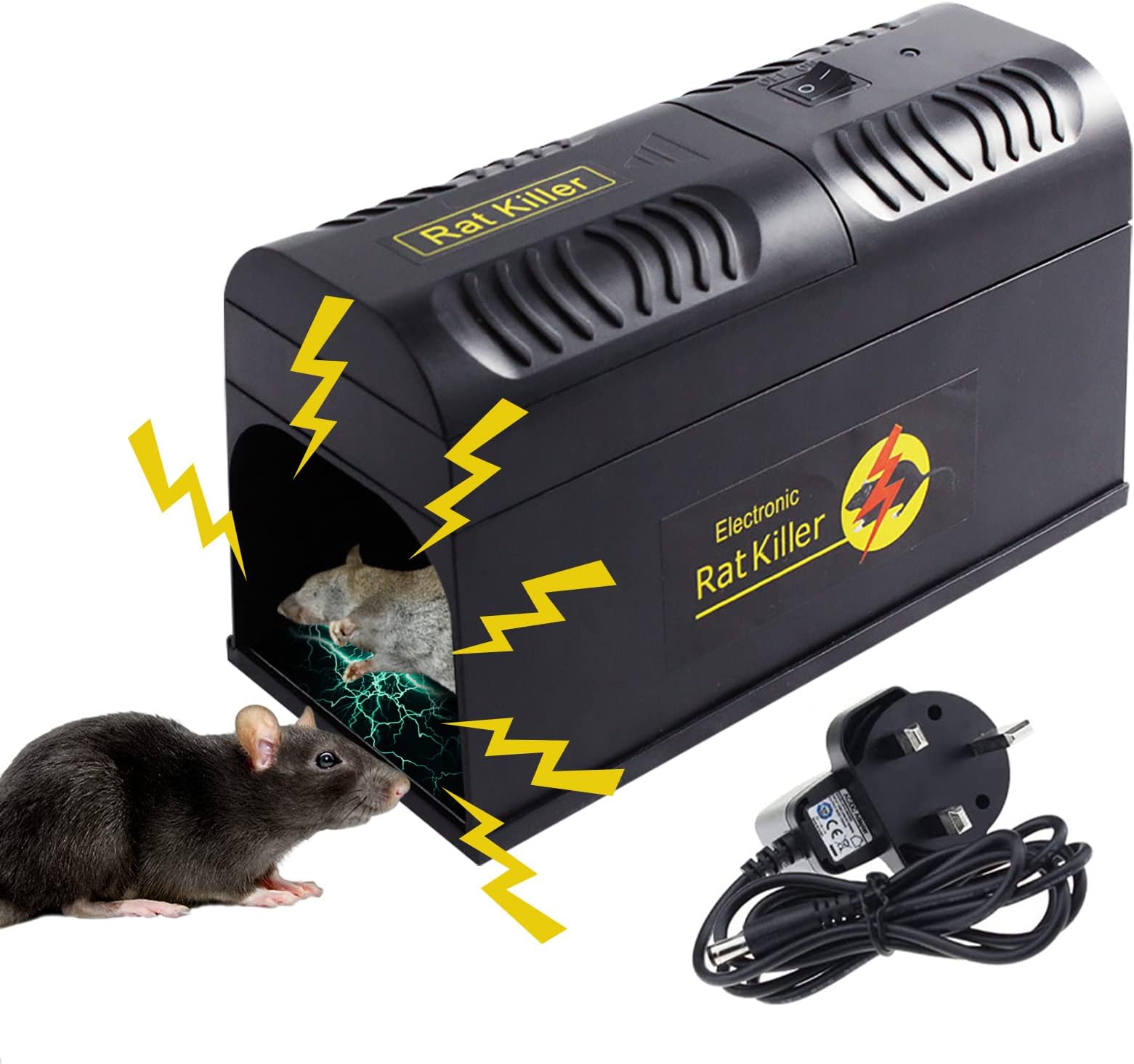 Homarket Electric Mouse Trap, No Touch，Humane & Efficient Rat Trap Instant Kill with Powerful Voltage, Indoor & Outdoor Pest Control Traps, Works for Mice Chipmunks, Squirrels, No Touch and Non-Toxic