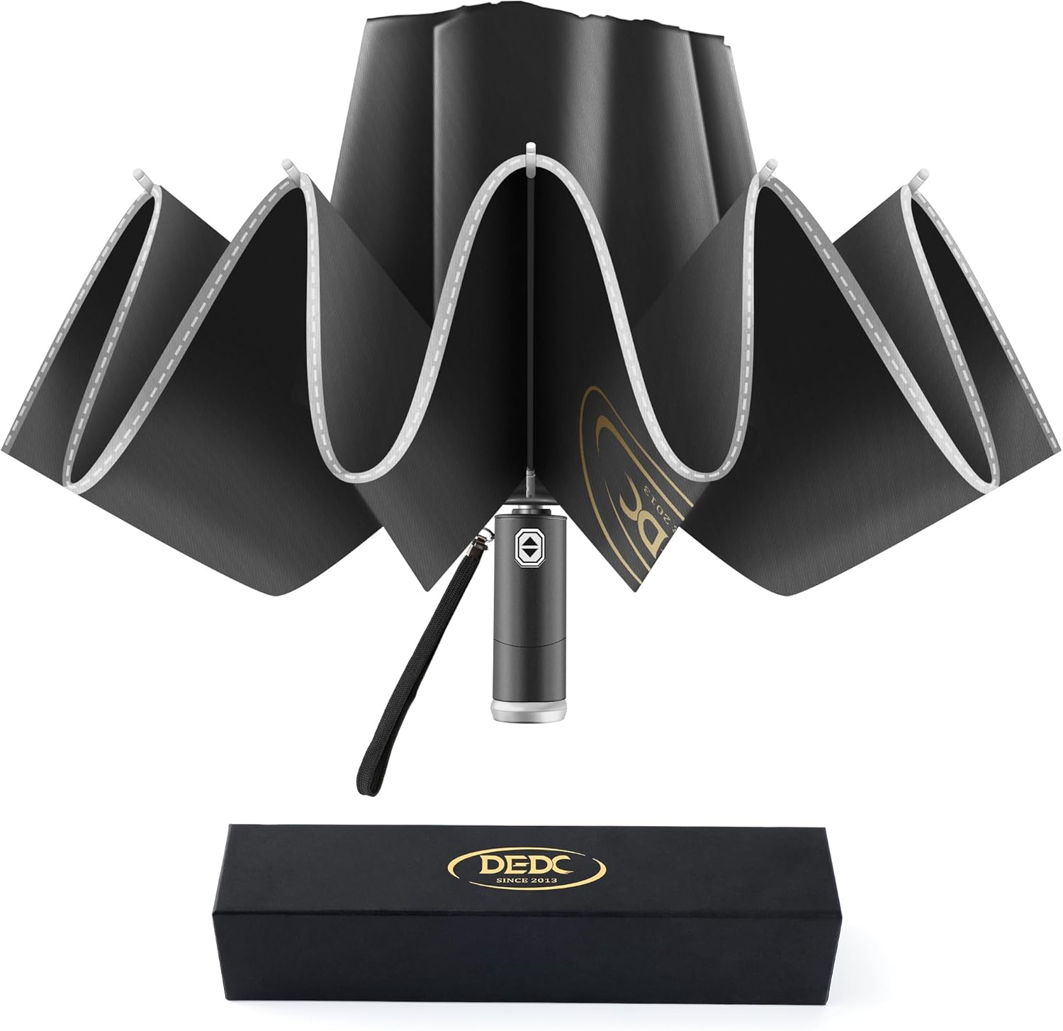 DEDC Inverted Travel Umbrella Automatic Umbrellas for Rain & Sun Portable Compact