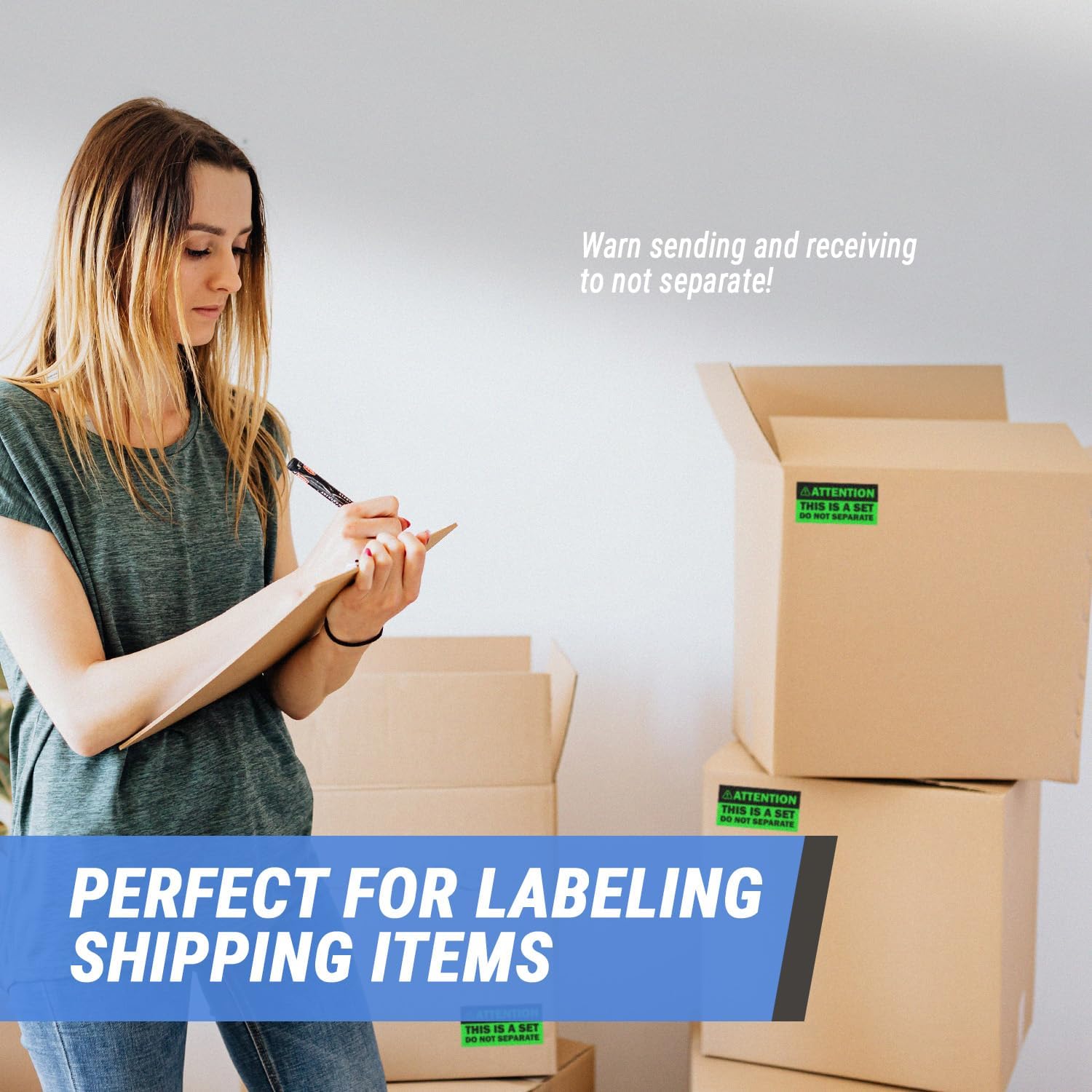 600 This is a Set Do Not Separate Stickers, 2" x 4" (Large) Do Not Separate Labels Fluorescent Green Shipping Supplies Packing Labels Caution Warning Label Stickers - 2 Rolls of 300