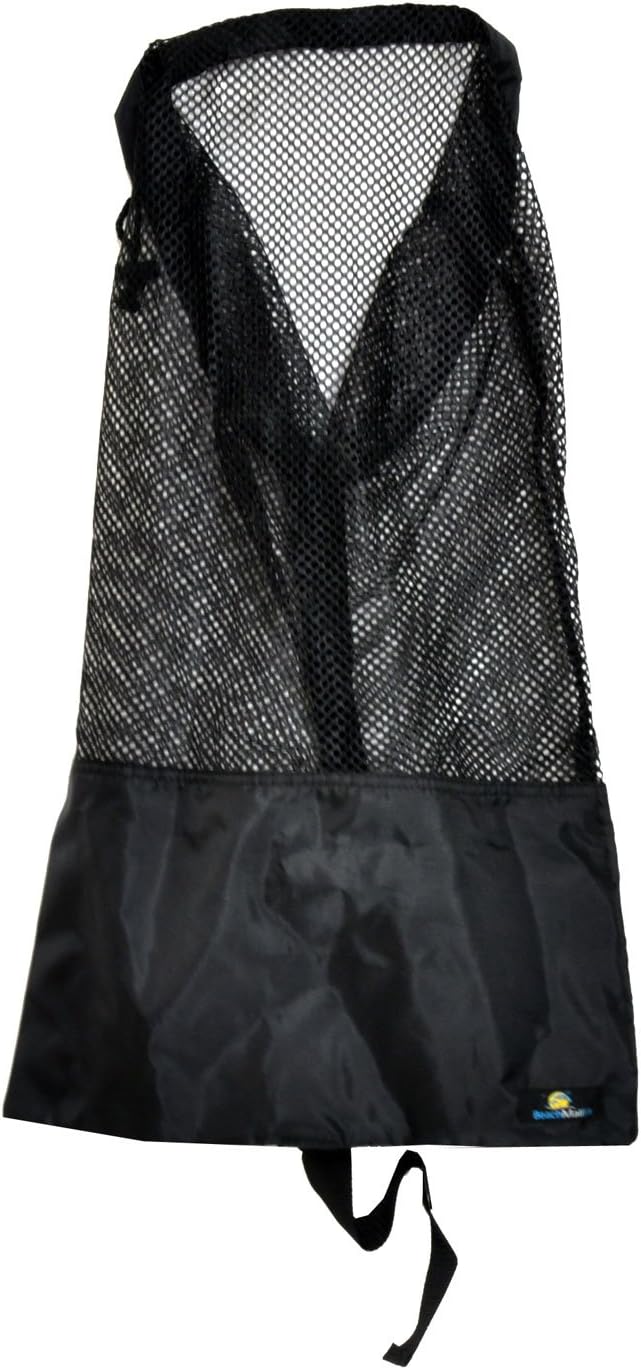 Mesh Bag Draw String w/Shoulder Strap, Carabiner Hook for Sports Equipment, Gym, Beach, Pool, Laundry