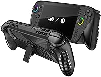 Vista 1 de Funda protectora con función atril para Rog Ally X/Rog Ally 2025 - Funda de TPU a prueba de golpes con soporte, antideslizante y anticolisión Negro