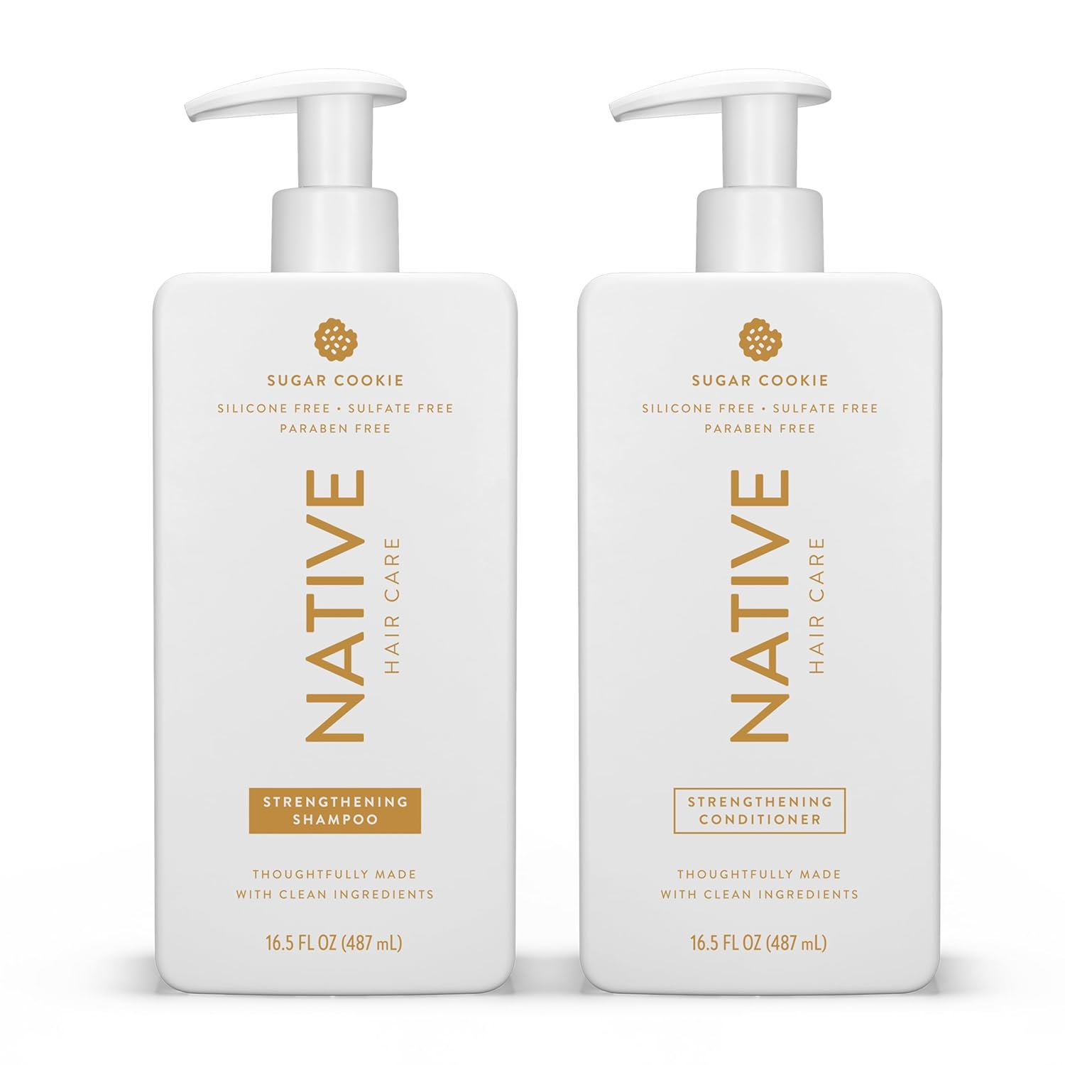 Native Sugar Cookie Shampoo and Conditioner Contain Naturally Derived Ingredients | All Hair Types, Color & Treated, Fine to Dry Damaged, Sulfate & Dye Free - 2-Pack