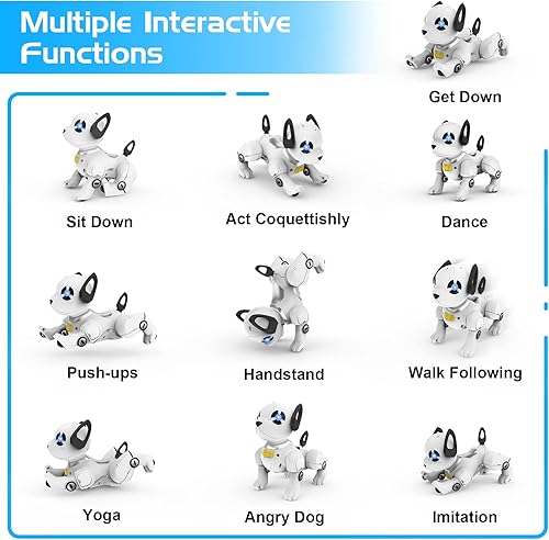 Miniatura 2 de Robot de juguete para perros con control remoto, programable inteligente interactivo robótico, robot de acrobacias a control remoto, juguetes para