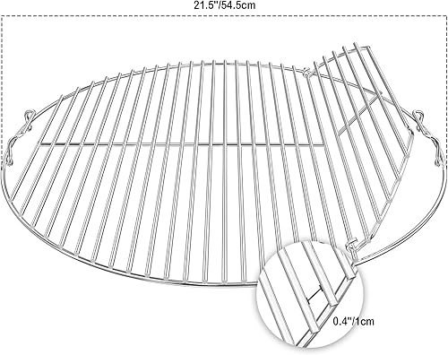 Miniatura 2 de only fire Rejilla de cocina con bisagras de repuesto de acero inoxidable para parrillas de carbón Weber de 22 pulgadas