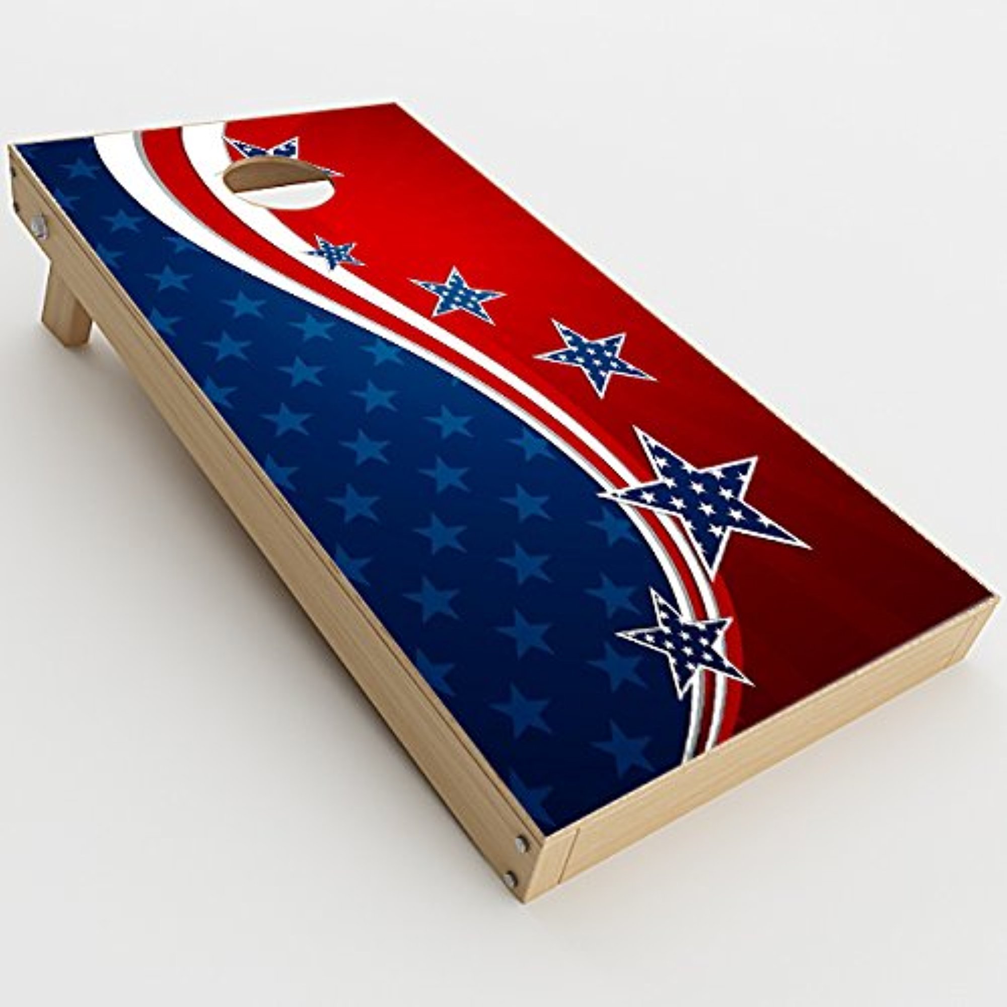 Skin Decals Vinyl Wrap for Cornhole Game Board Bag Toss (2xpcs.) / America Independence Stars Stripes