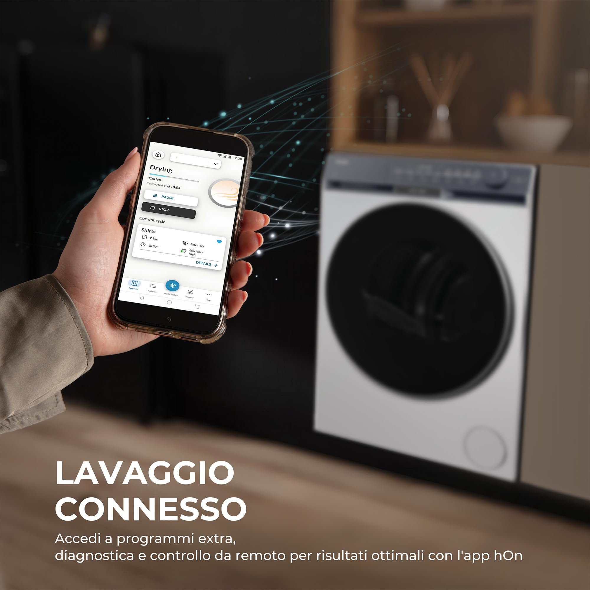 Haier X Serie 9 Asciugatrice 9 Kg a Pompa di Calore, Libera Installazione, Classe C, Ultra Sense 3D Tech, Ultra Reverse Drum, Wi-Fi e App hOn, Filtro 3in1, 84.5x59.5x68.4 cm, Bianca – HD90-CQ387U1-IT