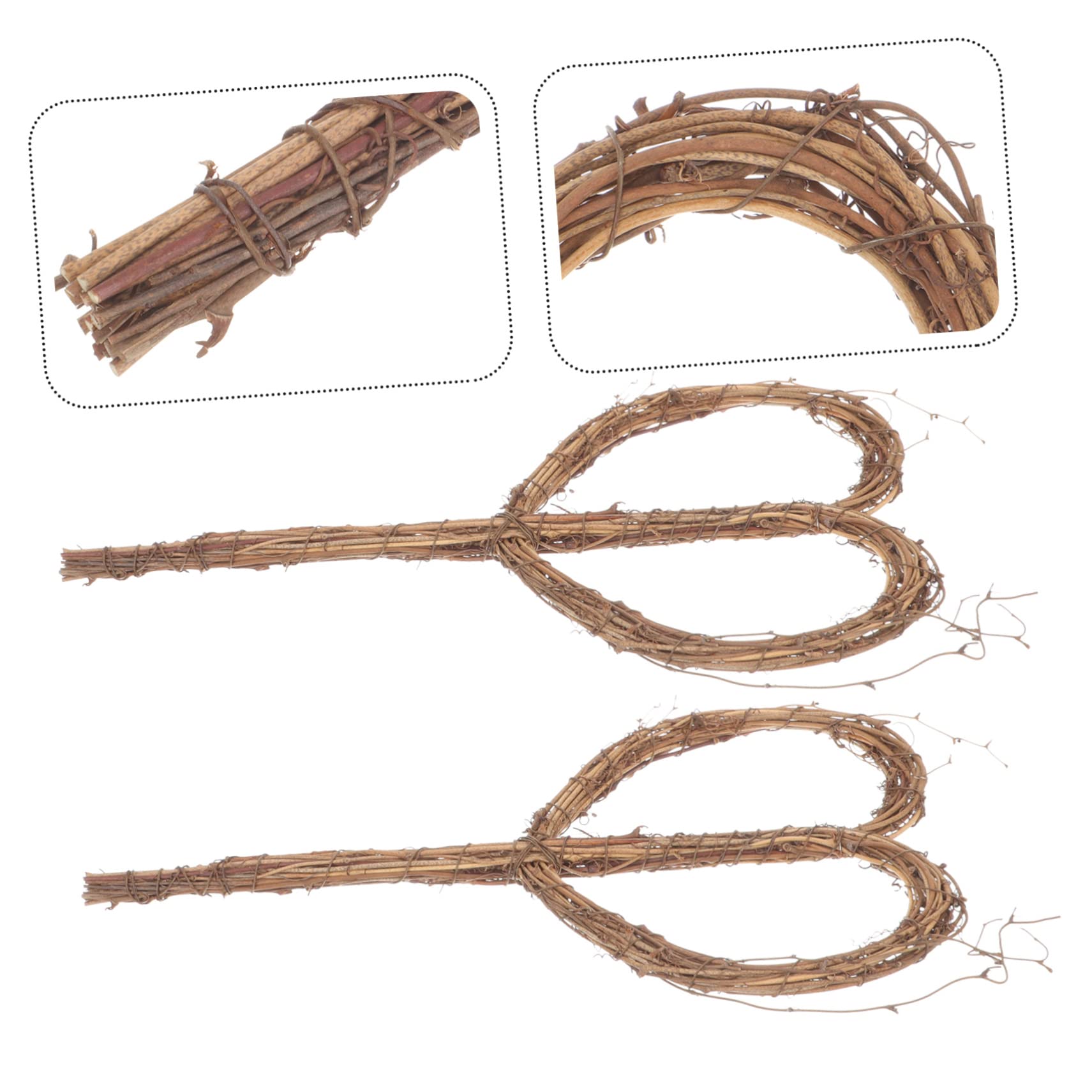 Amosfun 4 Sätze Blumenstrauß Zubehör Hochzeit Dekorative Hängende Ornamente Dekoration Kränze Weihnachtsdeko Christmas Decorations Girlandenring Selber Machen DIY-Rattan Coffee 2 Stück * 4