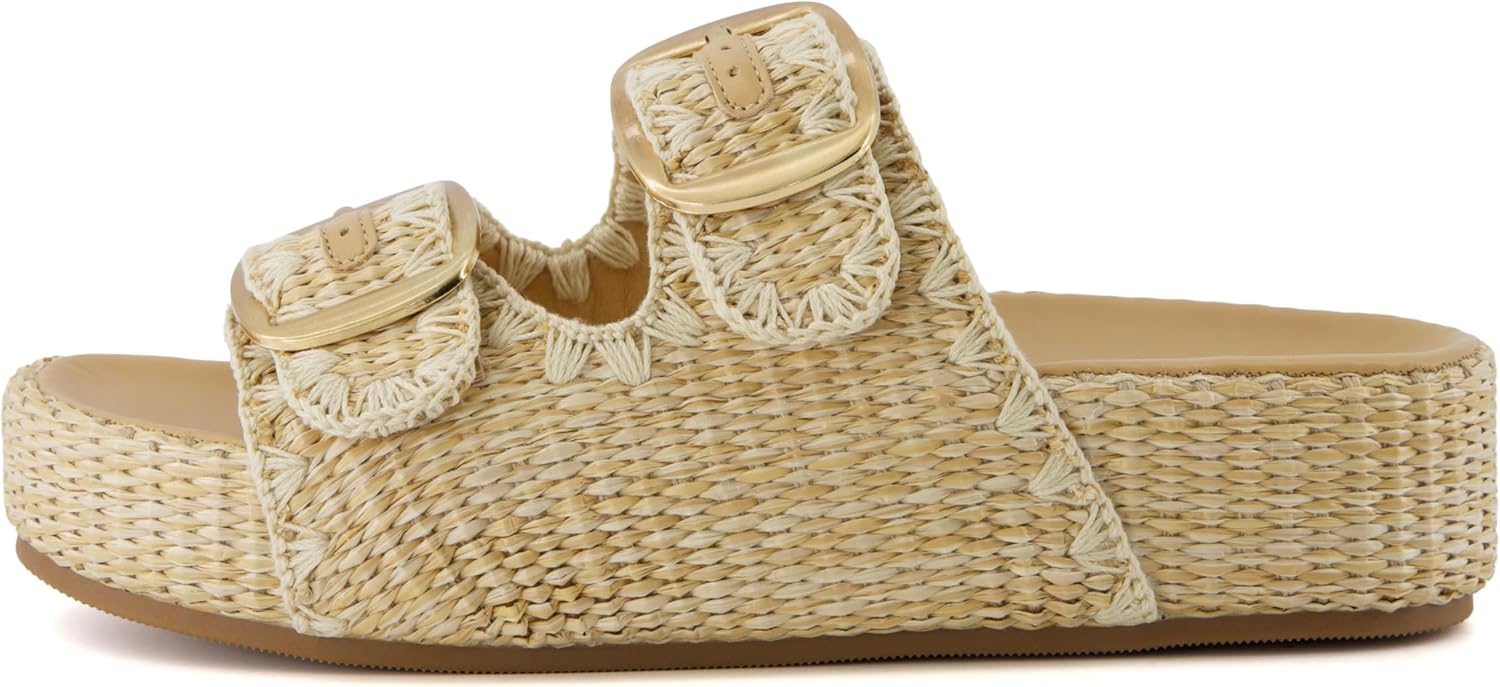 CUSHIONAIRE Panama Sandals for Women 2025 – Slip-On Casual, Lightweight Summer Slides - Platform Sandals Women Beach Footwear