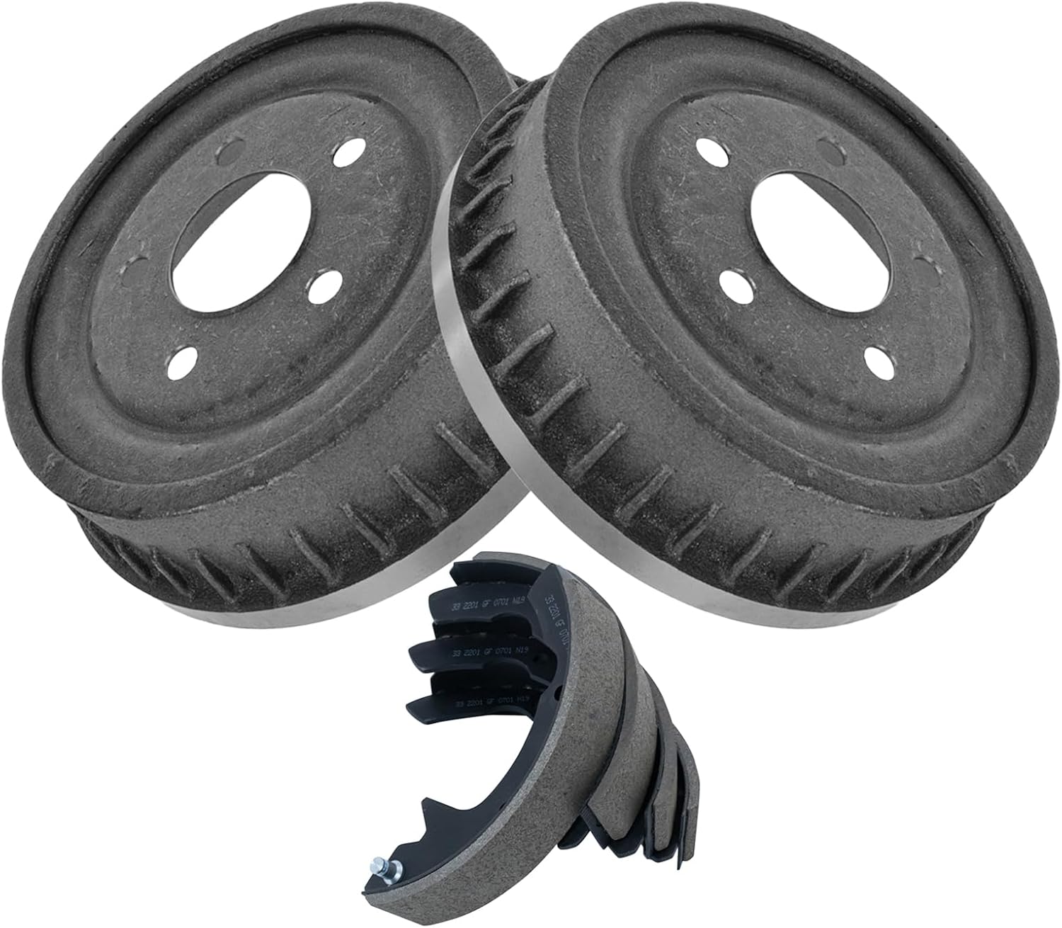 TRQ Brake Drum & Shoe Set Rear Sedan Pair for 92-00 Ford Taurus Mercury Sable