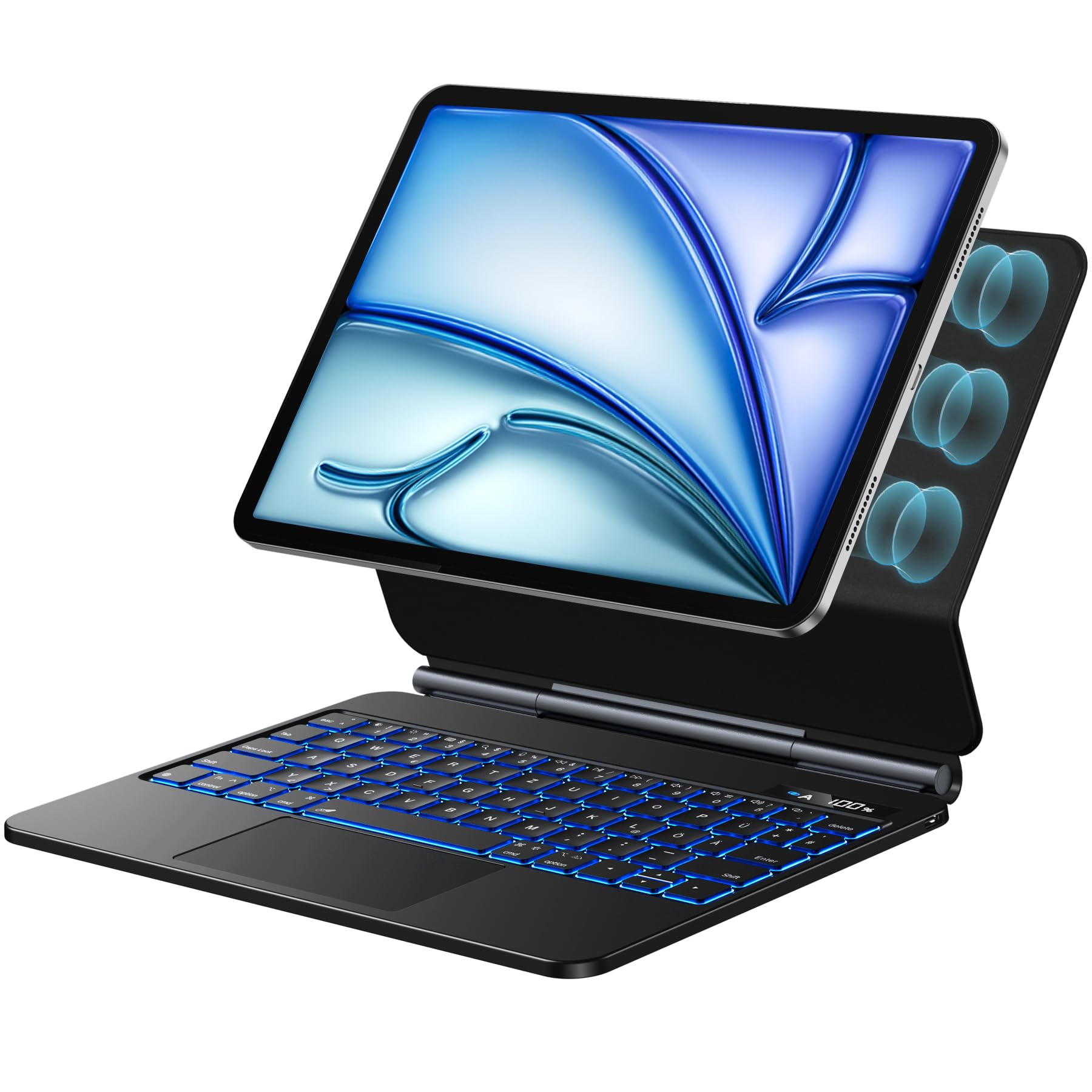 Vobafe Magic Tastatur Hülle für iPad Air 11 Zoll M3 2025/M2 2024, Air 5 4 Generation, iPad Pro 11 M5/M4 (2025/2024), Pro 11