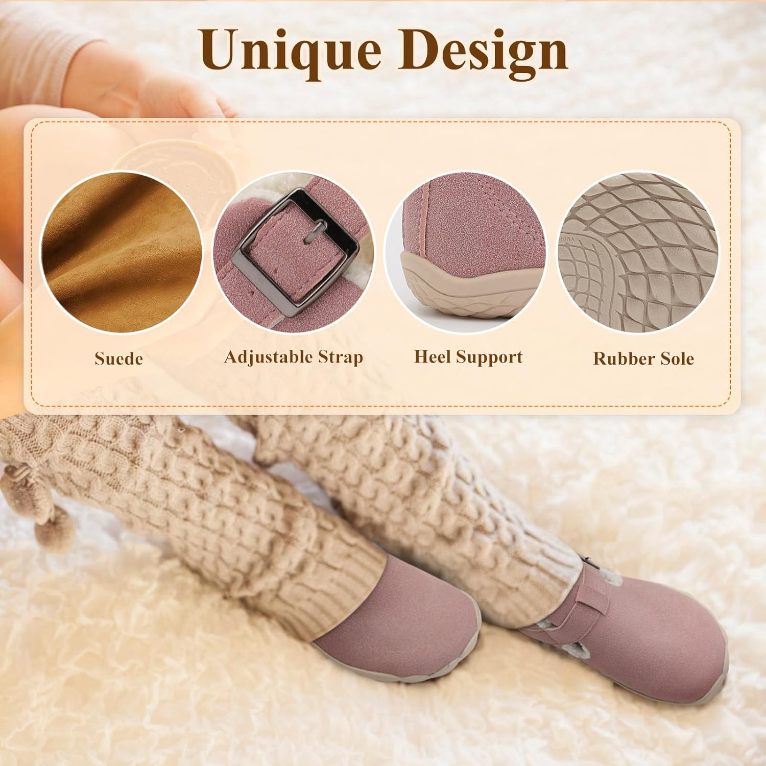 BARERUN Slippers for Women Men Barefoot Wide Mens Womens Winter House Shoes Adjustable Bedroom Indoor Outdoor Slippers Warm Slip on Arch Support Slides for Men Women - Image 5