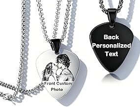 Collar Personalizado de Pareja Identificación Un PAR Placas Identificación con Texto Foto Grabado Regalos Conmemorativos Cumpleaños del Día San Valentín Joyería a Juego