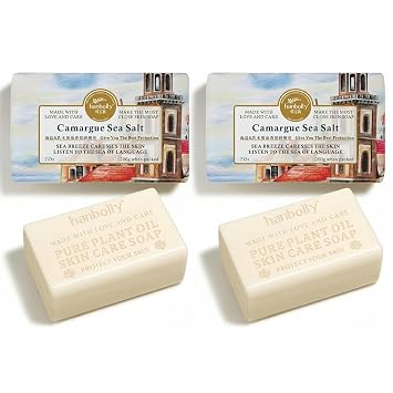 Fragrance Soap Bar - Large Luxury Bath Soap for Women & Men, Moisturizing with Olive Fruit Oil & Avocado Butter, Bath, Face & Hand Washing 2x7 OZ, Camargue Sea Salt