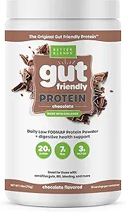 Better Blends Gut Friendly Low FODMAP Nutritional Protein Powder, Chocolate Collagen, 20 Servings