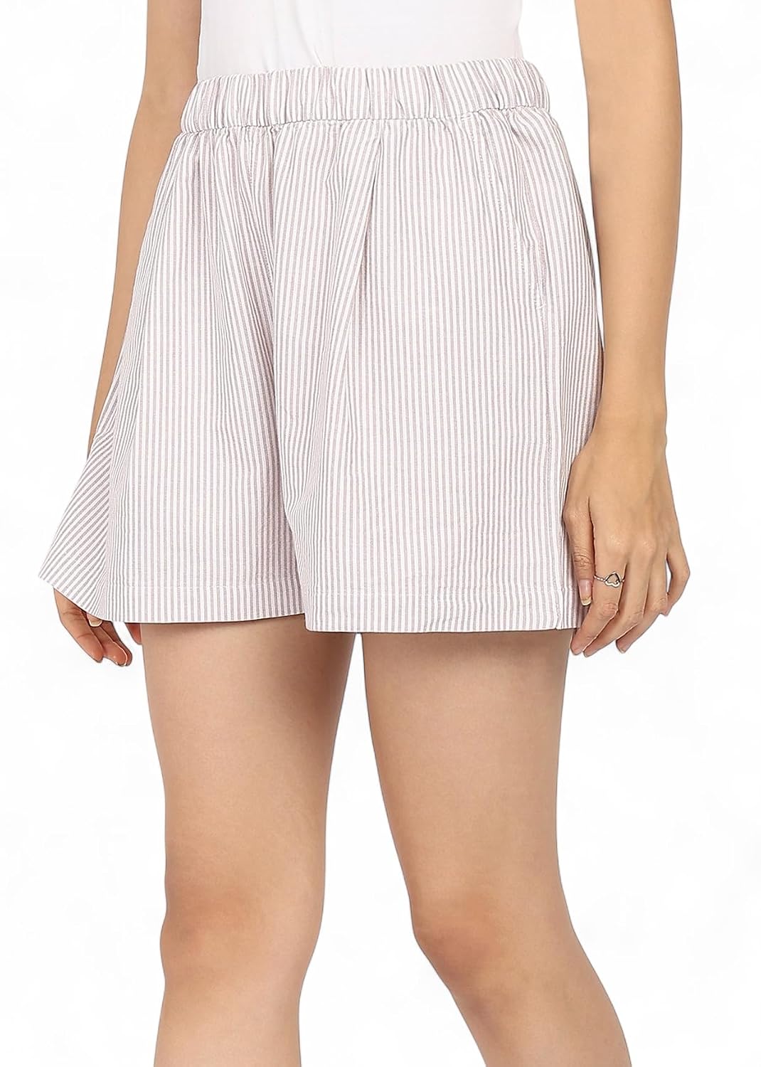 Alan Jones Clothing Women's Striped Cotton Easy Shorts | 100% Cotton Casual Shorts - Review, Price and Buying Guide