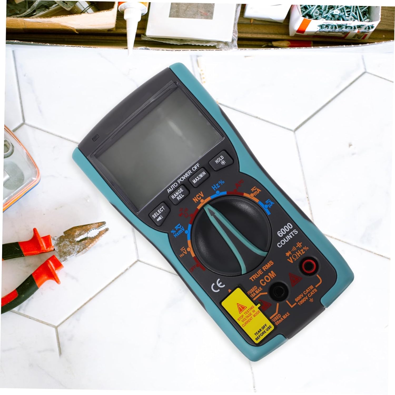 DOITOOL High Precision Auto Ranging Digital Multimeter Portable Handheld Tester with Backlight Flashlight and Capacitance Resistance Voltage Measurement Compact Blue Design for Home Use