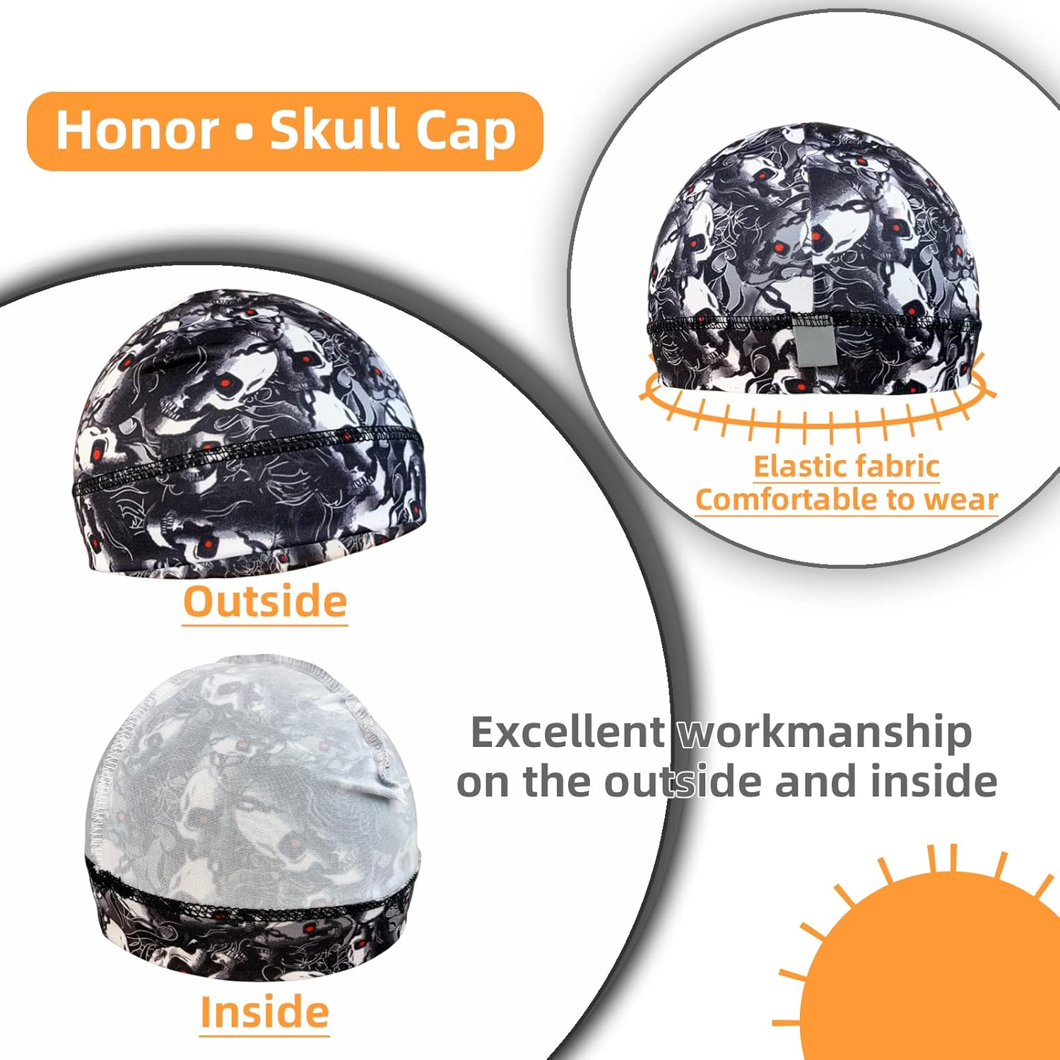 6 Pcs Skull Cap Sweat Wicking Helmet Liner Breathable Cycling Beanie Running Sports Hat Cooling Head Wraps for Men - Image 4