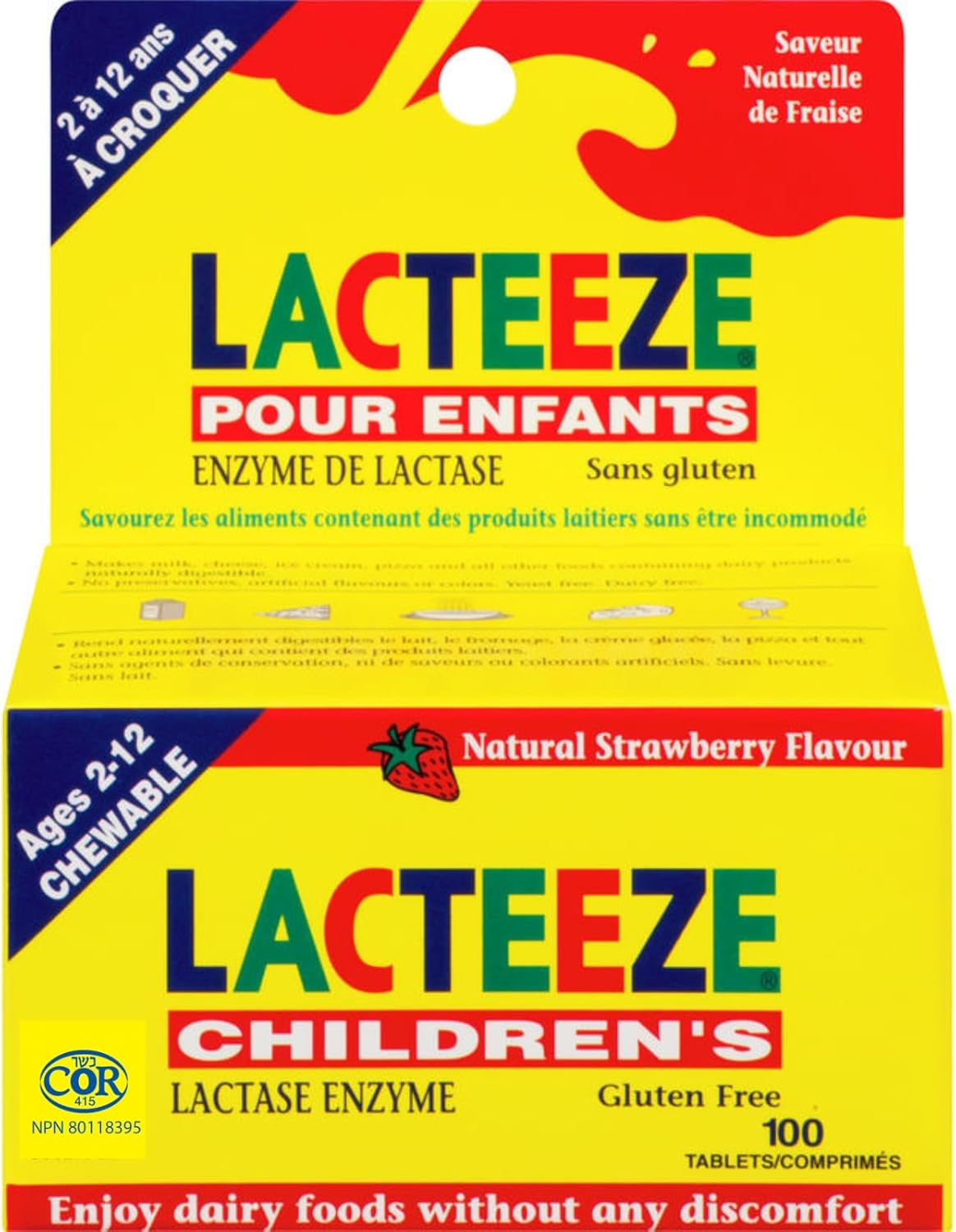 Lacteeze For Children Lactase Enzyme 100Count Amazon.ca Health