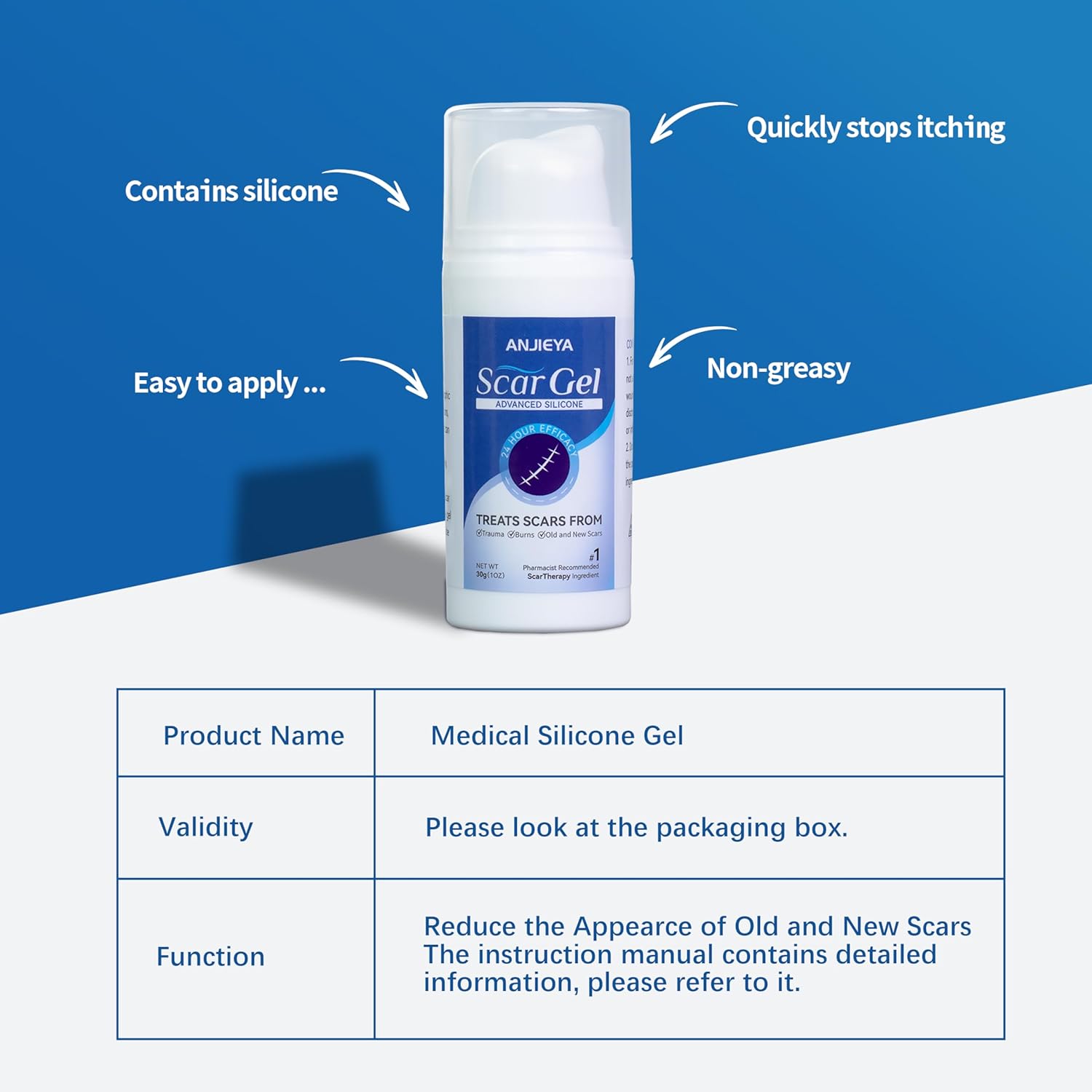 Silicone Scar Gel, Advanced Scar Cream for Repairing C-Section, Keloid Bump Removal, Treats from Stretch Marks, Burns, Injury, Effective for Both Old and New Scars, Surgeon Recommended - Image 6