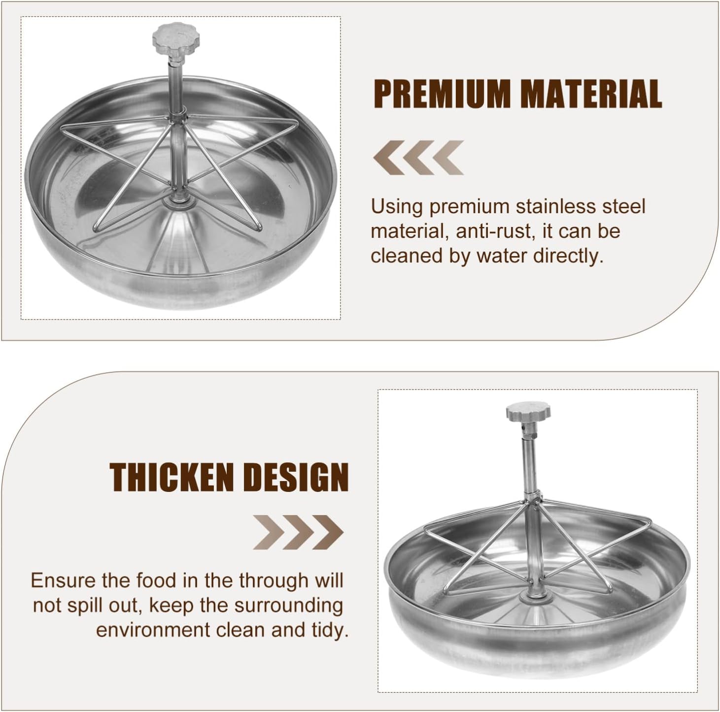 1pc Thickened Stainless Steel Feeding Trough Easy to Food Bowl for Livestock Multiple Compartment Design for Newborn Convenient Feeding