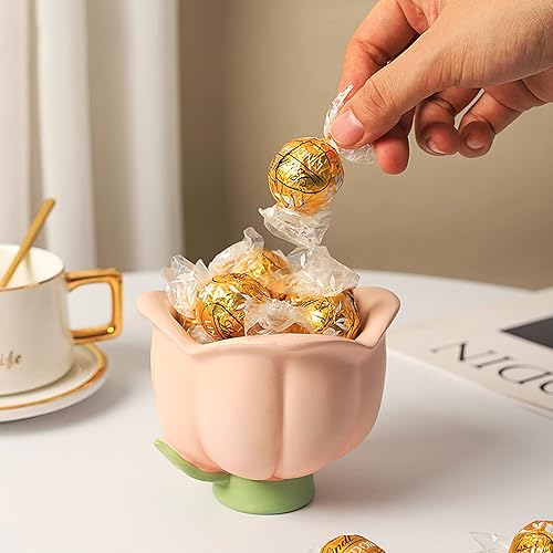 Miniatura 4 de Cuenco para llaves para entrada, bandeja organizadora de joyas, divertido cuenco decorativo para llaves, cartera, dulces, tulipanes rosa