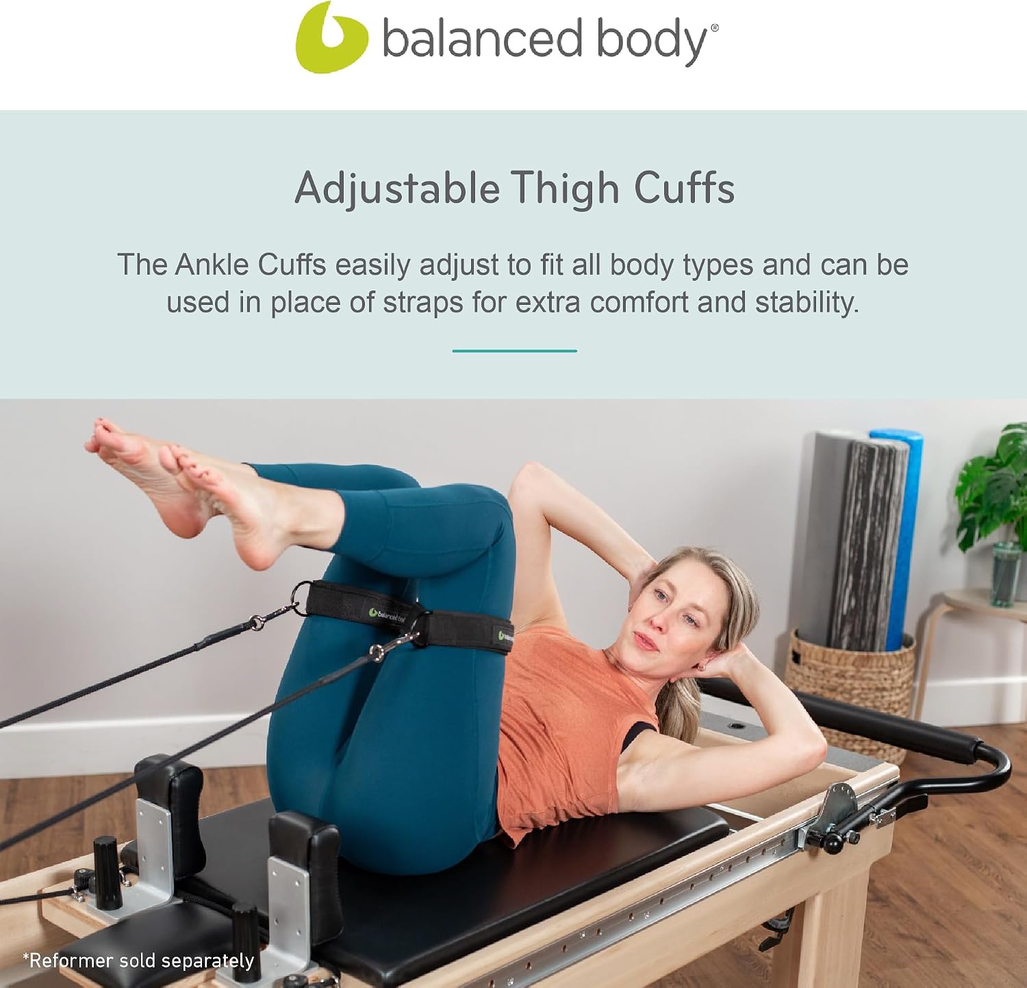 Balanced Body Thigh Cuffs, Pilates Reformer and Trapeze Table Accessory, 1 Pair