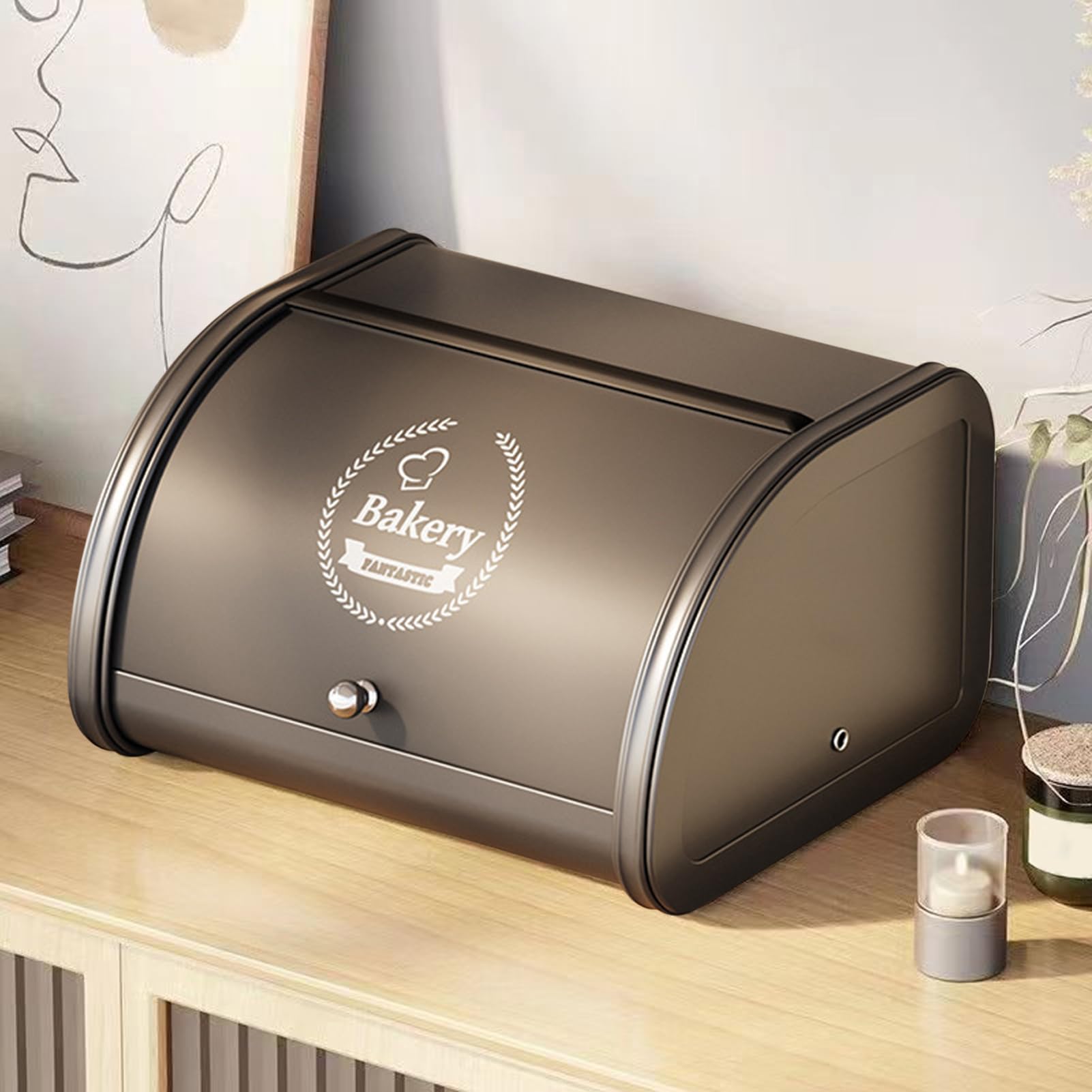 para encimera de cocina, soporte enrollable para pan fresco y artículos pequeños, magdalenas, productos de panadería y aperitivos, ideal para almacenamiento de despensa de