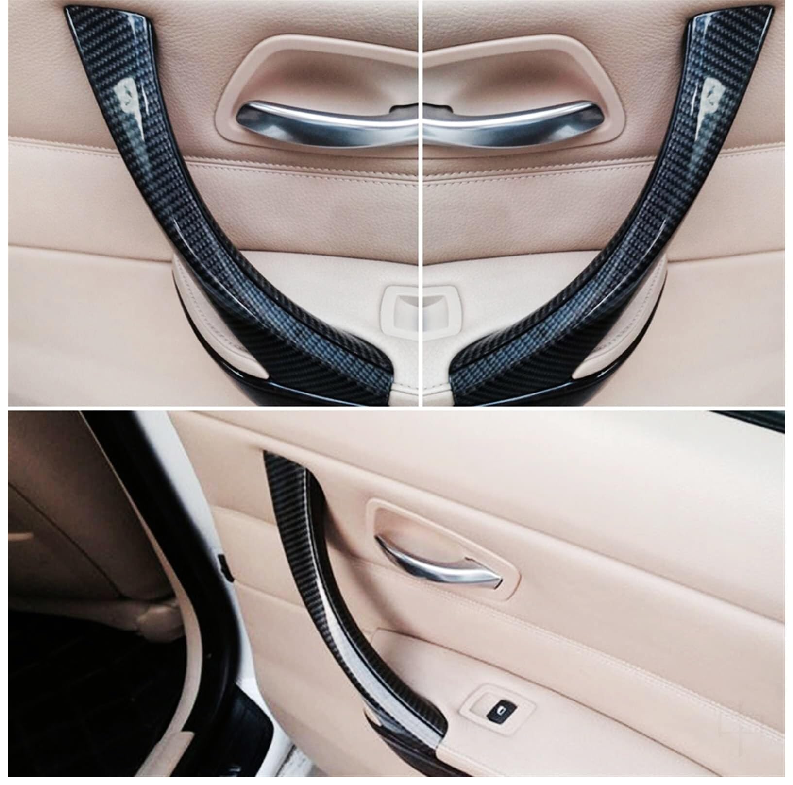Sostituzione Maniglia Interna Portiera Set di maniglie per porta con finitura effetto fibra carbonio Per BMW Serie 3 E90 E91 2005-2013