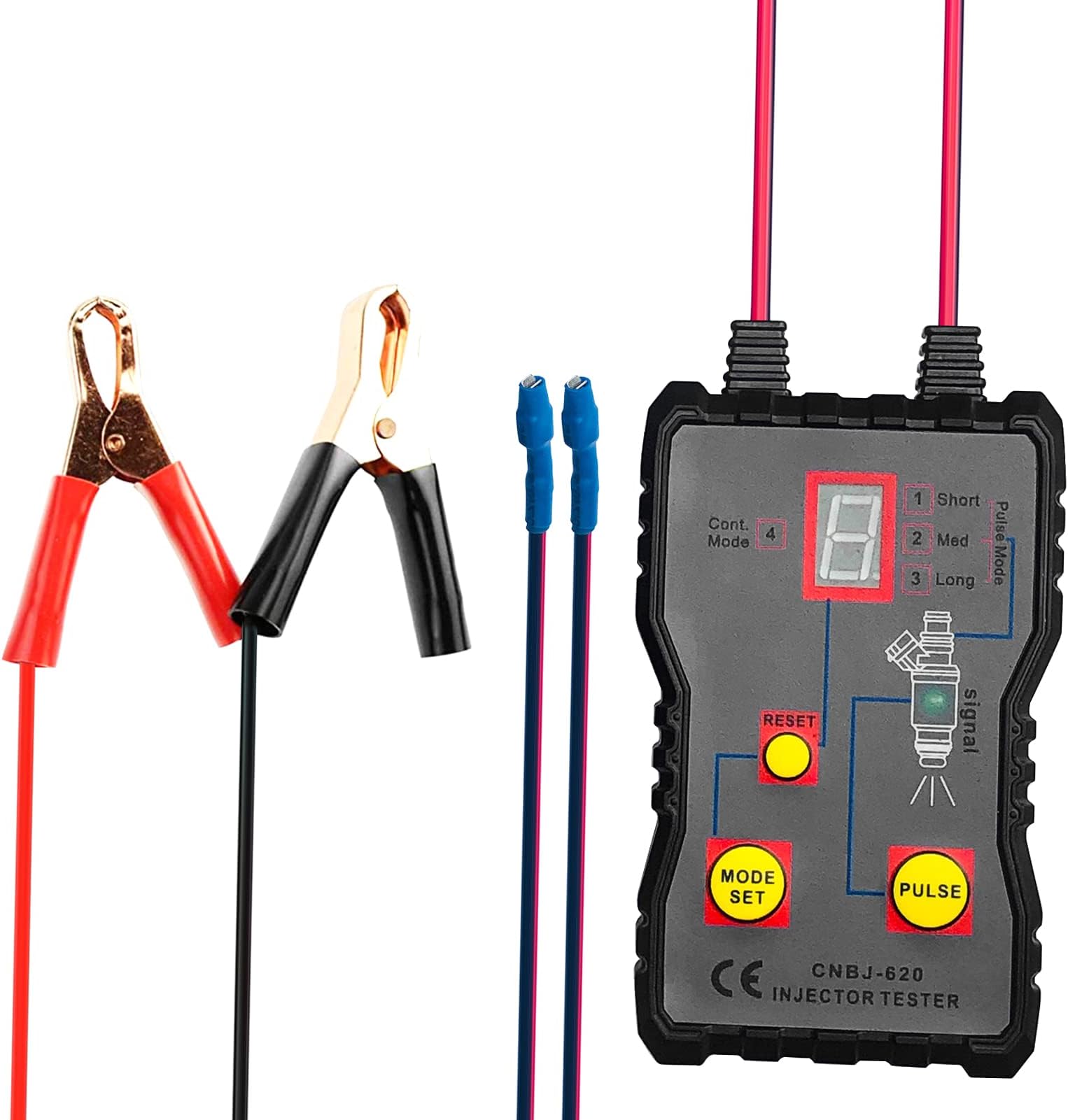 Fuel Injector Tester Cleaner Tool Kit 4 Pulse Modes Injector Tester, Fuel Injector Flush Cleaner Adapter Cleaning Tool Kit