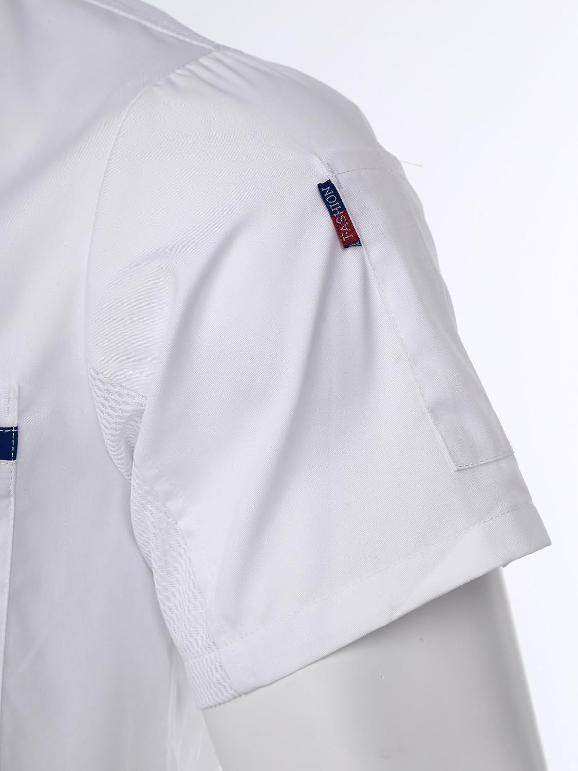 Men's Star Embroidered Snaps Front Short Sleeve Chef Coat Kitchen Uniform Chef Jacket