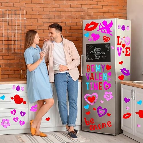 Miniatura 6 de XIMISHOP 6 adhesivos de gel para ventana de San Valentín, para decoración de ventanas del día de San Valentín