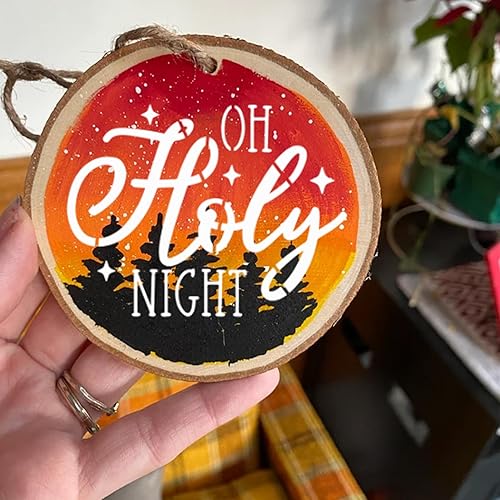 Miniatura 4 de Plantillas pequeñas de Navidad para pintar sobre madera, reutilizables, redondas, pequeñas, navideñas, plantillas de adorno para tarjetas de madera,