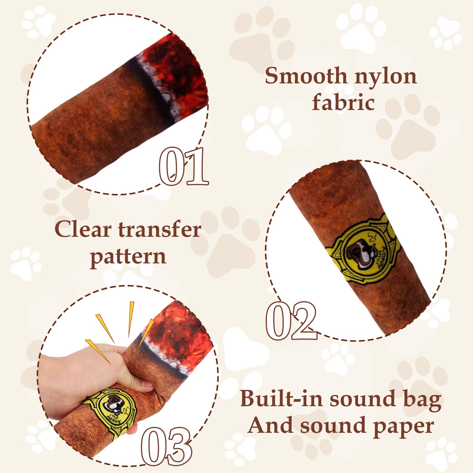 TIVUNORON Dog Chewing Cigarette Toys, 2pcs Dog Toys Funny Cigarette Shape Interactive Squeak Toy for Dogs Soft Peluch Toys for Dogs - Image 3