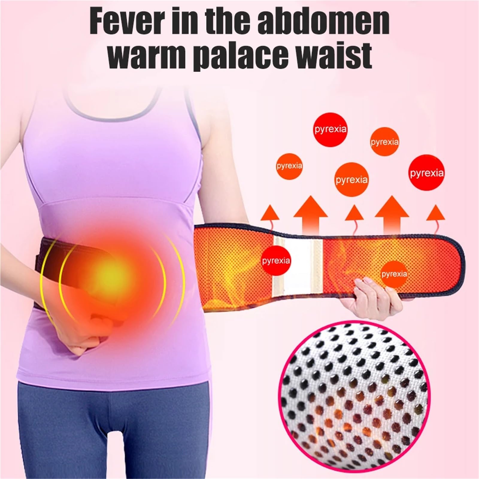 Faja para la Espalda lumbar 1 pieza soporte for cinturón ajustable | Banda de masaje lumbar con soporte de espalda autocalentable(L)