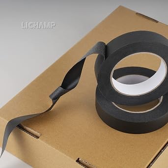 Lichamp 3 Pack Black Painters Tape 1 inch, Black Masking Tape 1 inch x 55 Yards x 3 Rolls (165 Total Yards)