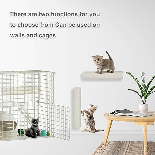 Miniatura 6 de LifeIdeas Poste rascador para gatos, 2 piezas de poste rascador montado en la pared para gatos de 15.7 x 3.1 pulgadas, cuerda de sisal para gatos,