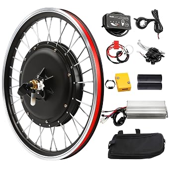 20" Electric Bike Conversion Kit 48V 1000W, E-Bike Motor Rear Wheel Powerful Hub Motor Conversion Kit w/LED Display, Dual Mode Brake Thumb Throttle Ebike Wheel Kit
