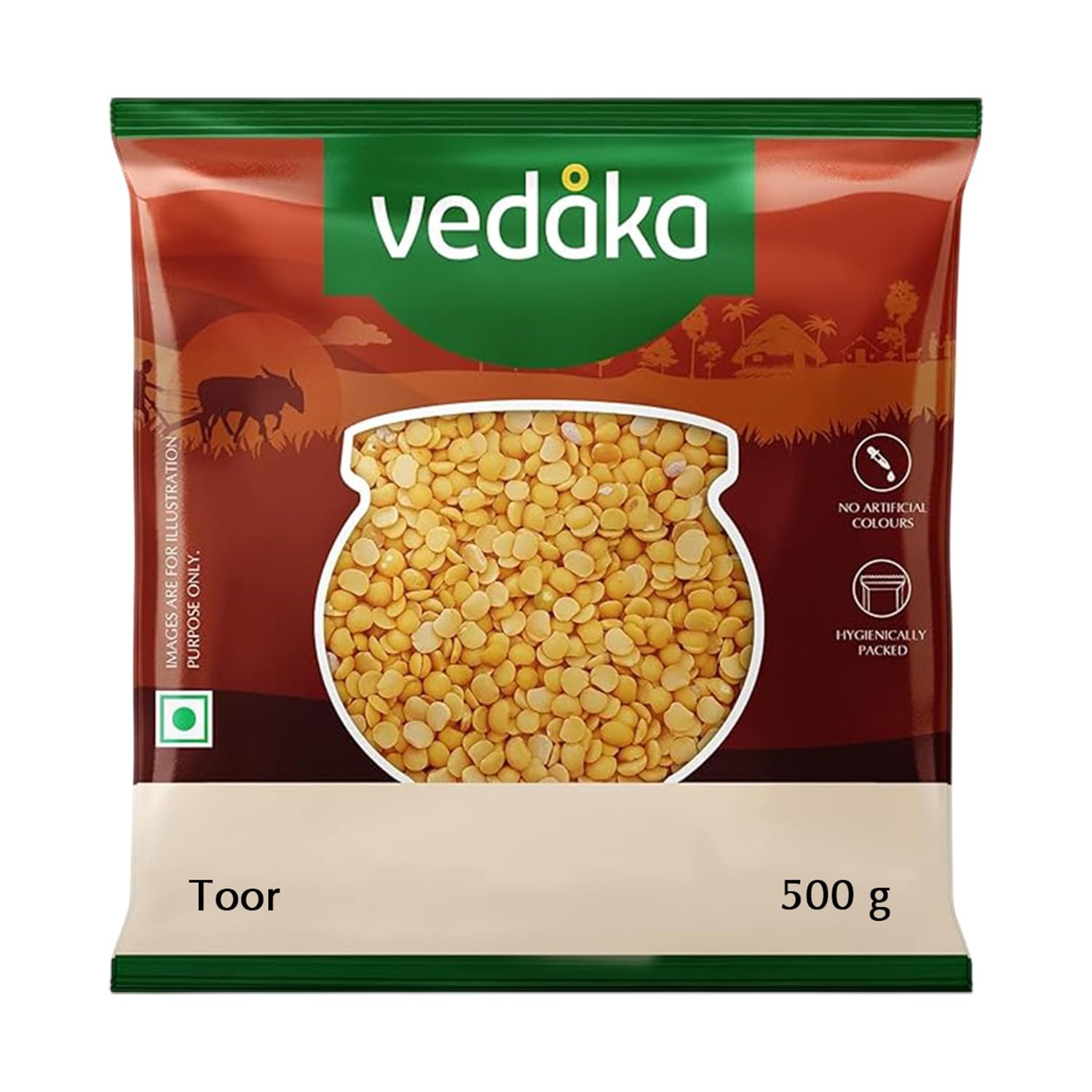 Amazon Brand - Vedaka Unpolished Toor Dal | 500 G | Popular Toor Dal | Naturally Rich in Protein | Naturally Cholesterol Free