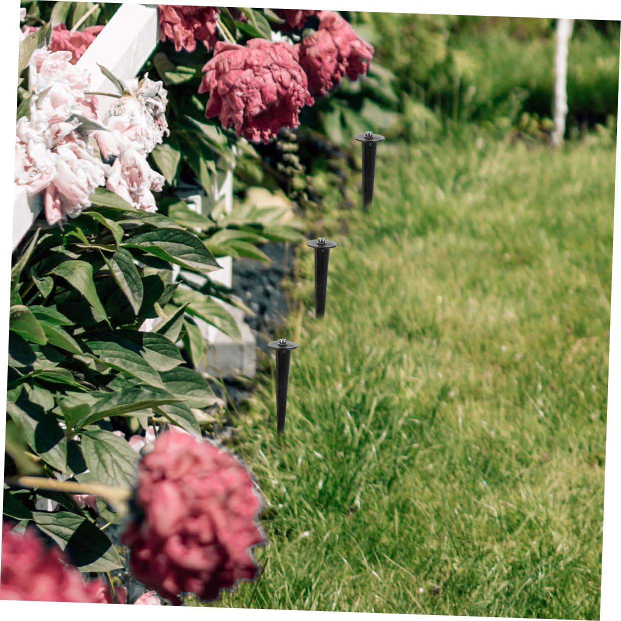 Toddmomy Aluminum Ground Stake Spikes Lights Replacement Stakes for Garden Solar Lamp 10pcs Set Outdoor Solar Spot Lights Accessories