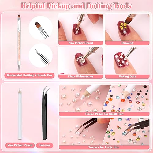 Miniatura 5 de 4504 piezas de gemas faciales y perlas con pegamento para maquillaje, joyas de ojos, gemas de maquillaje, perlas blancas y beige con herramientas de